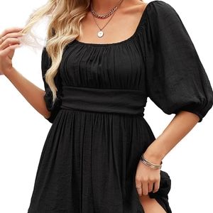 Black tie back dress